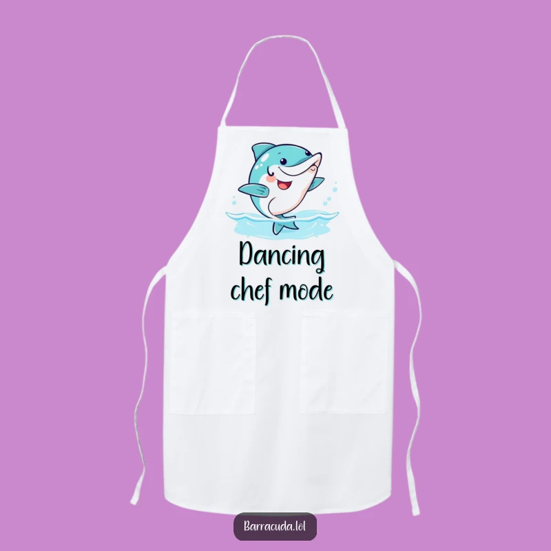 Funny Happy Barracuda Apron - Kawaii Wiggle Dance Kitchen Fun