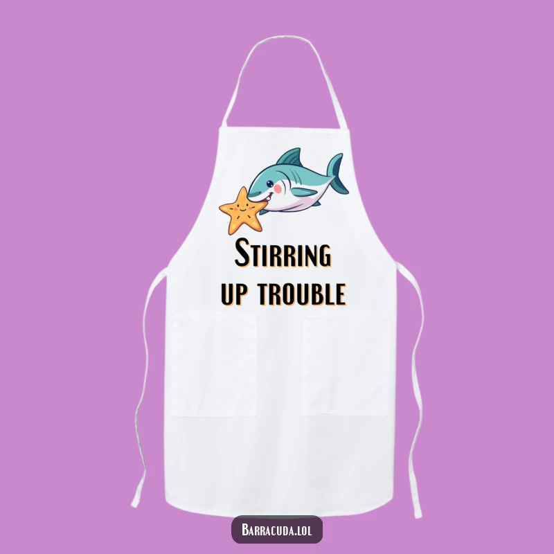 Funny Barracuda Starfish Apron - Playful Chef Kitchen Gift