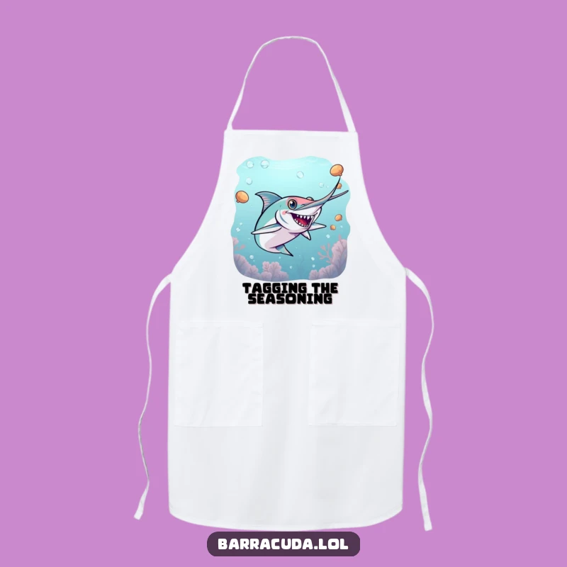 Funny Energetic Barracuda Tag Apron - Cook with Game Spirit!