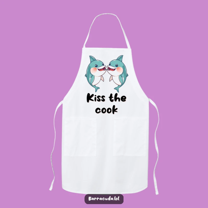 Funny Kawaii Barracuda Apron: Cook with Playful Kisses!