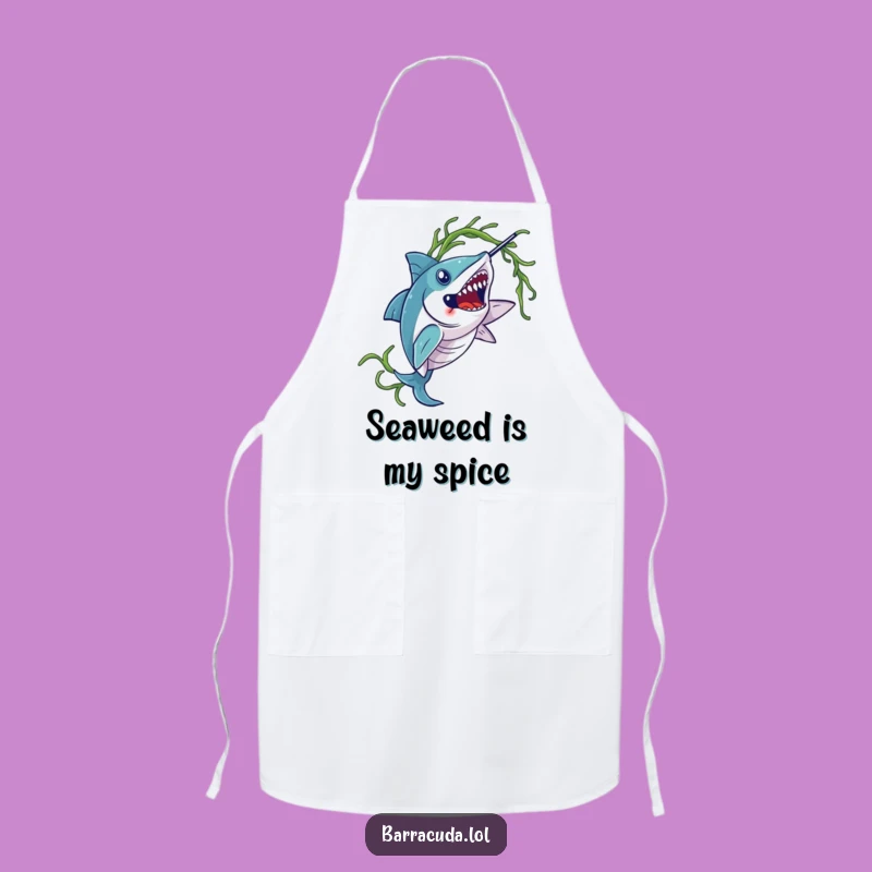 Funny Barracuda Seaweed Apron: Cook with Elegance and a Smile!