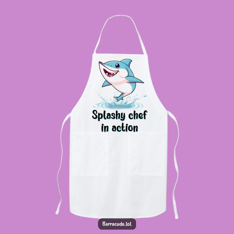 Funny Barracuda Leap Apron: Cook with Splashy Enthusiasm