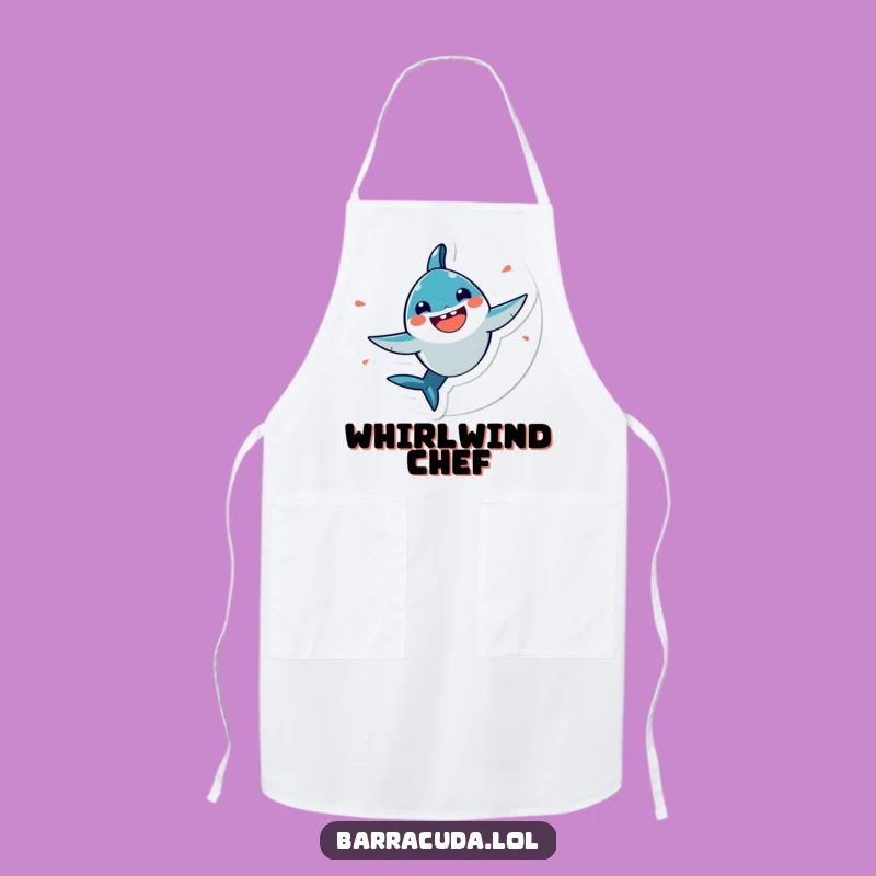 Funny Kawaii Barracuda Apron: Cook with Joyful Spirals!