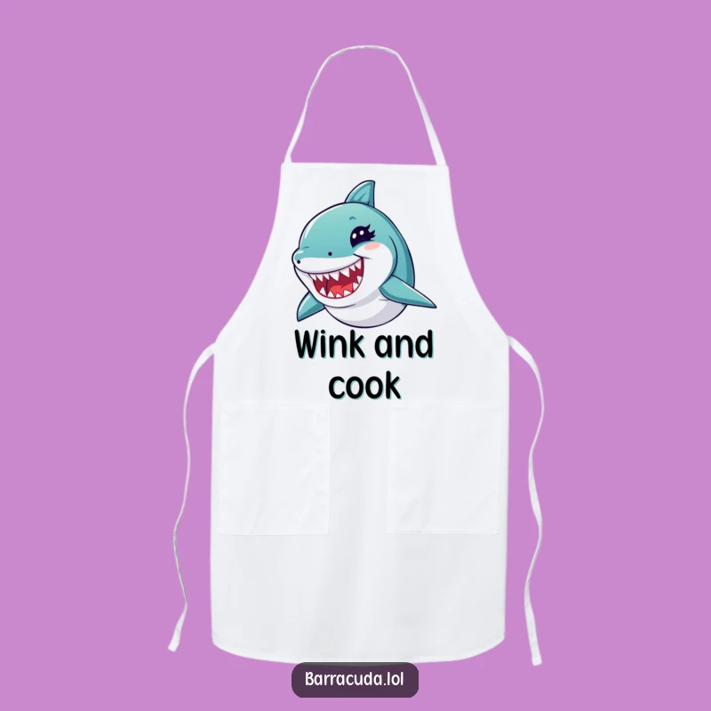 Funny Winking Barracuda Apron - Kitchen Cheek & Hilarious Chef Gift!