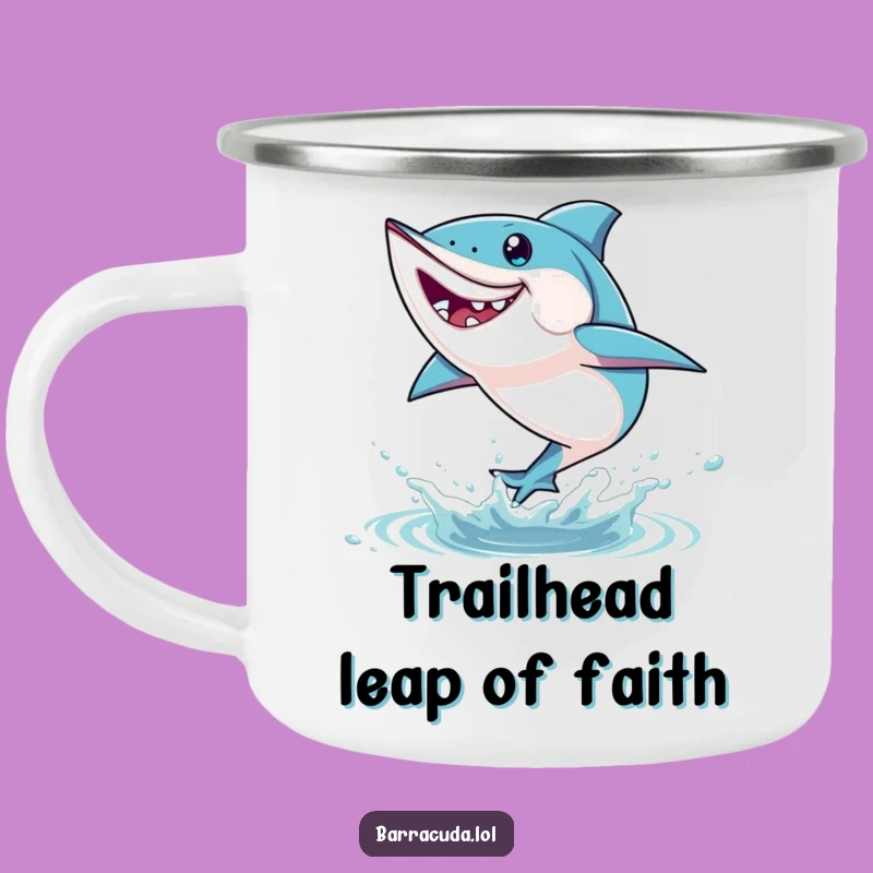 Adventure Fuel Funny Barracuda Leap Camping Mug