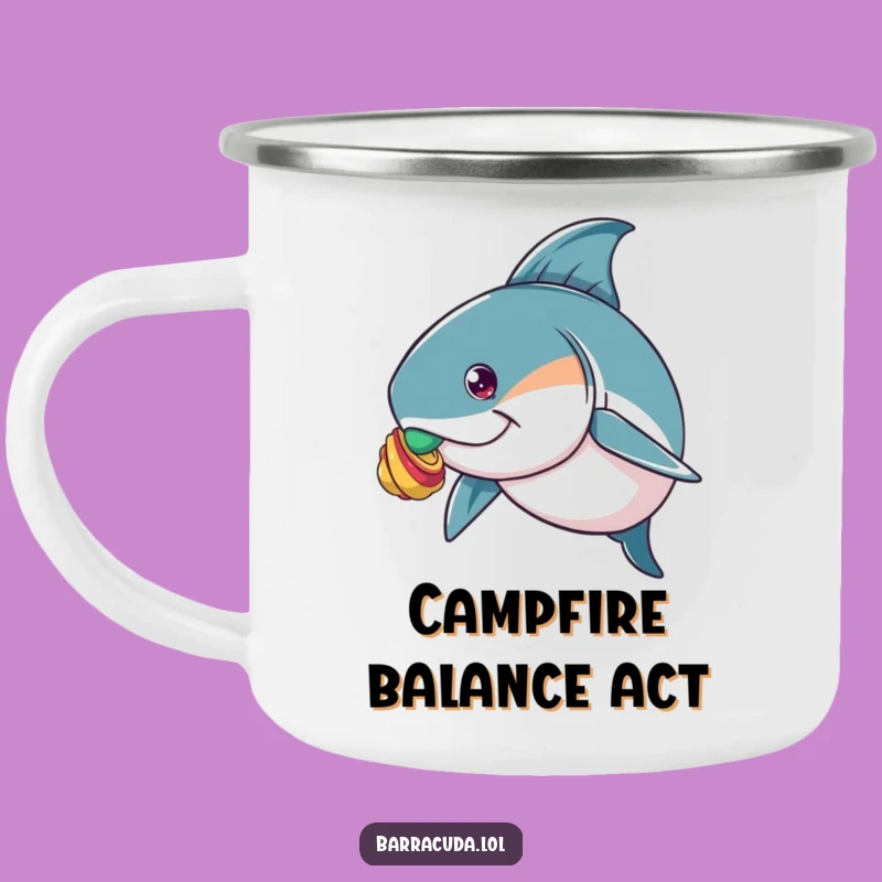 Funny Barracuda Shell Balancing Camping Mug - Outdoor Skill Humor Gift