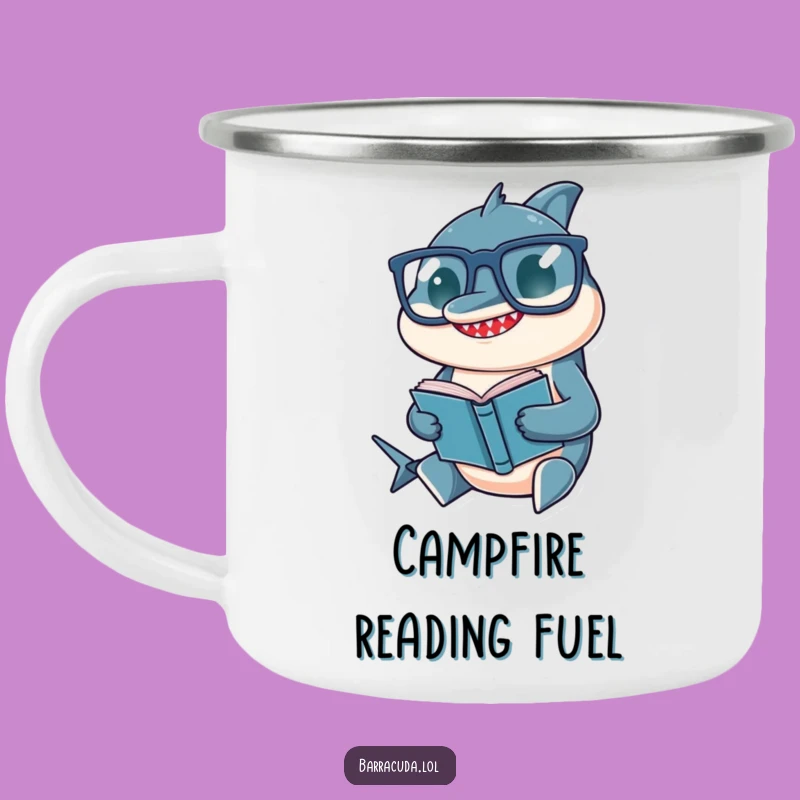 Funny Barracuda Camping Mug: Outdoor Scholar with Glasses, Epic Intellectual Humorous Gift