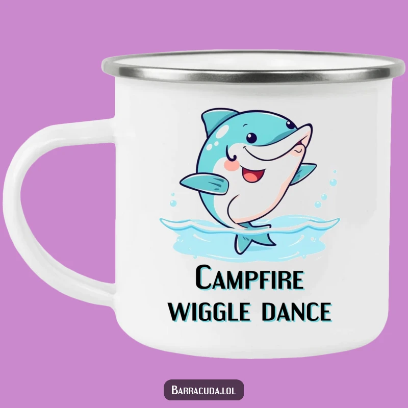 Funny Happy Barracuda Camping Mug - Kawaii Wiggle Dance Outdoors