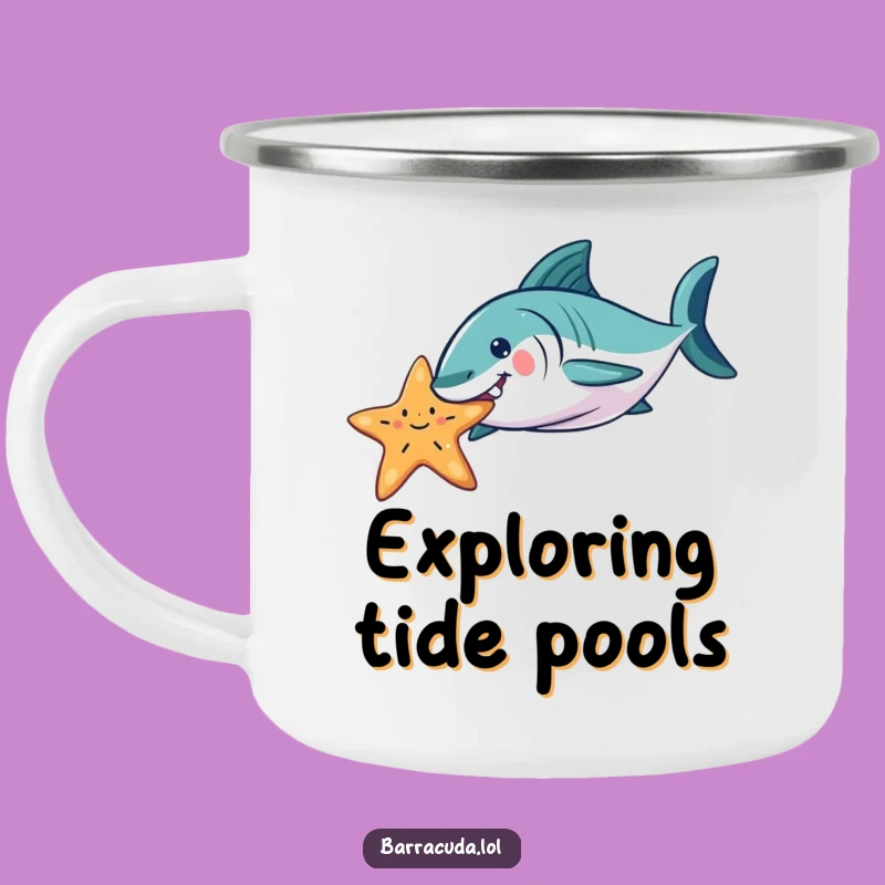 Funny Barracuda Starfish Camping Mug - Playful Ocean Adventure Gear