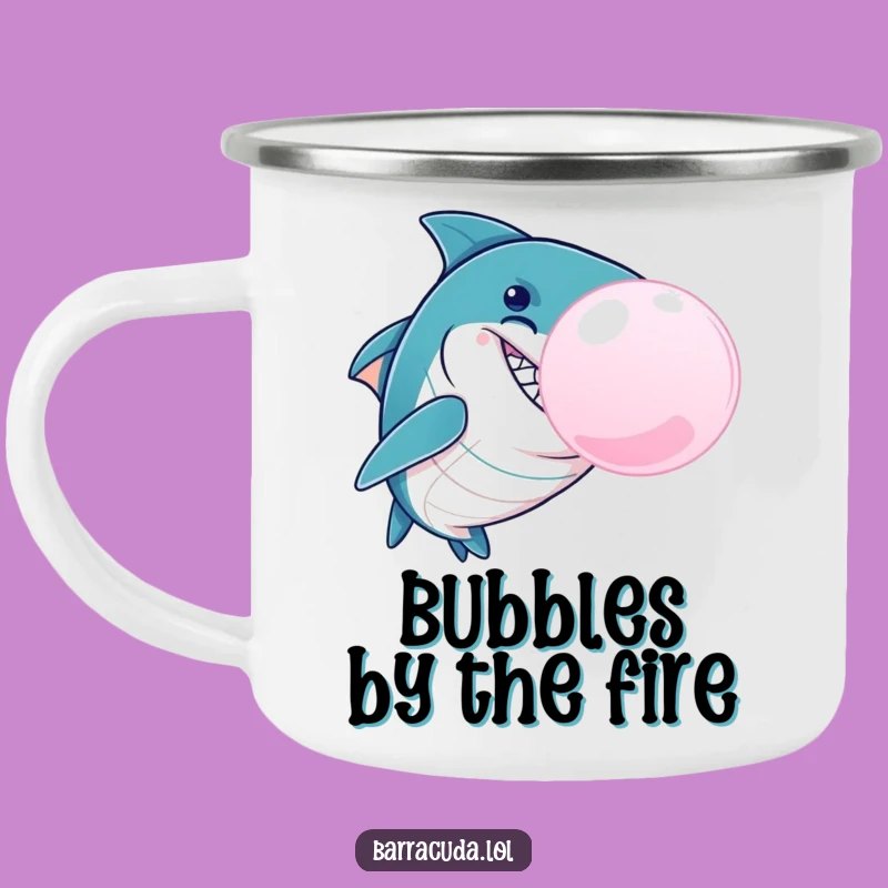 Funny Barracuda Bubble Camping Mug - Outdoor Mischievous Fish Humor