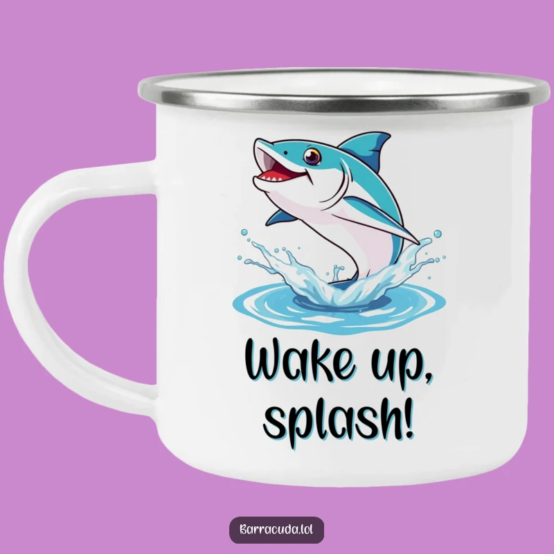 Funny Barracuda Camping Mug: Outdoor Splash & Leap, Epic Adventure Humorous Gift