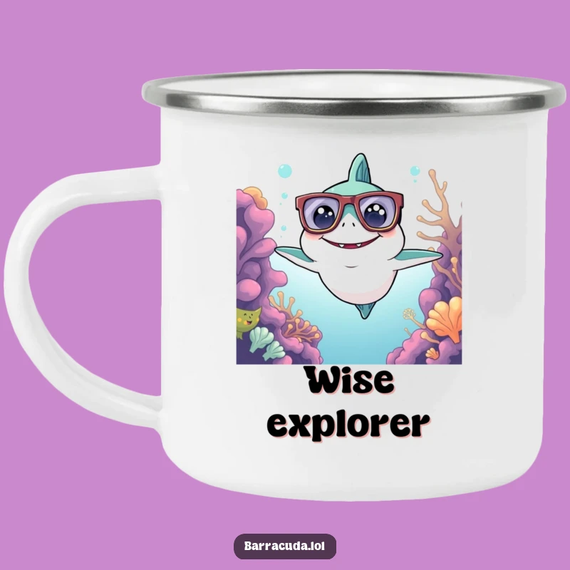 Funny Kawaii Barracuda Glasses Camping Mug - Intellectual Outdoor Humor