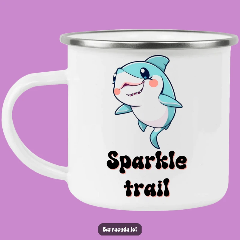 Funny Kawaii Barracuda Wink Camping Mug - Magical Outdoor Humor
