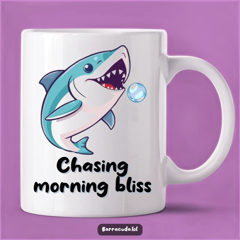 Funny Playful Barracuda Bubble Mug - Joyful Aquatic Chase Gift!