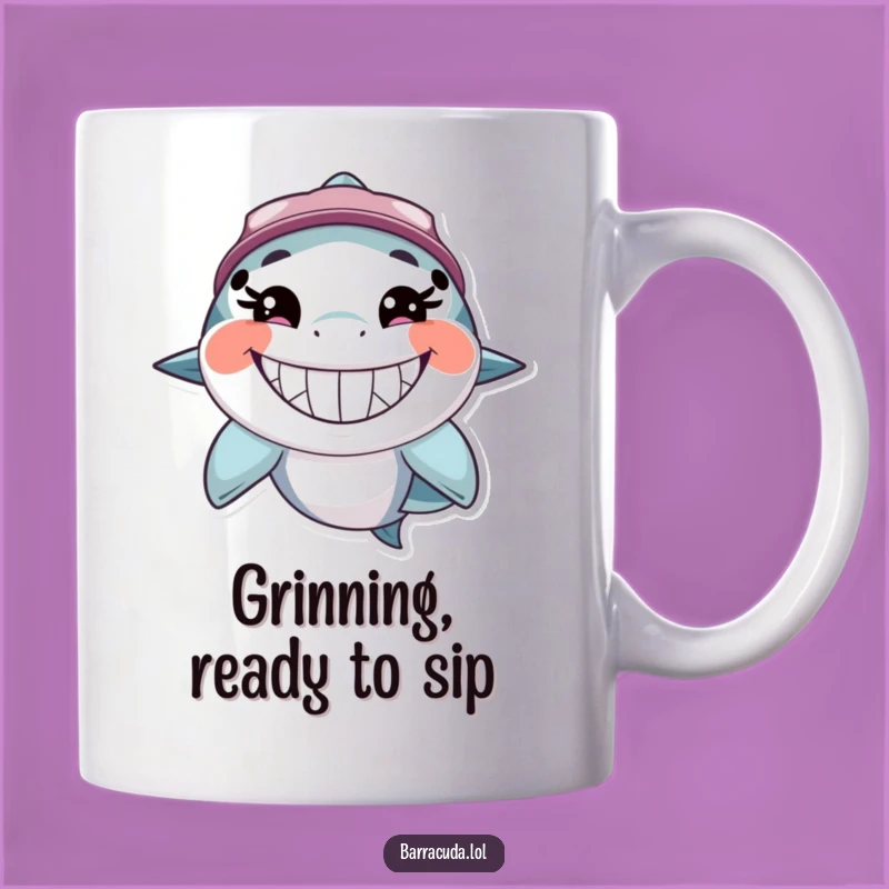 Funny Barracuda Grin Mug: A Hilarious Fishy Friend for Your Morning Coffee Gift