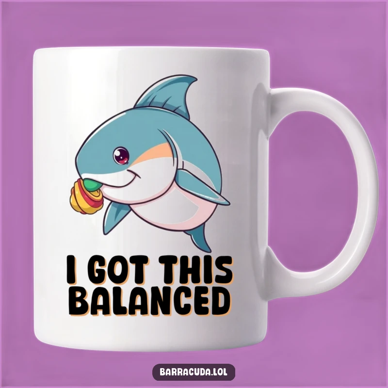 Funny Barracuda Shell Balancing Mug - Hilarious Skillful Fish Gift