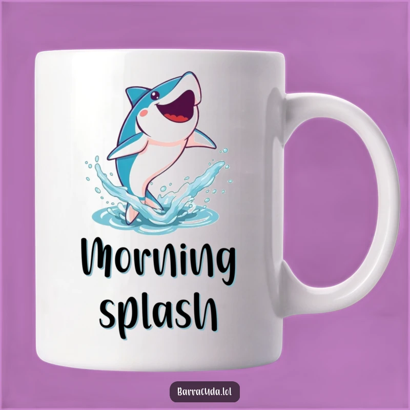 Funny Kawaii Barracuda Splash Mug - Joyful Ocean Humor Gift