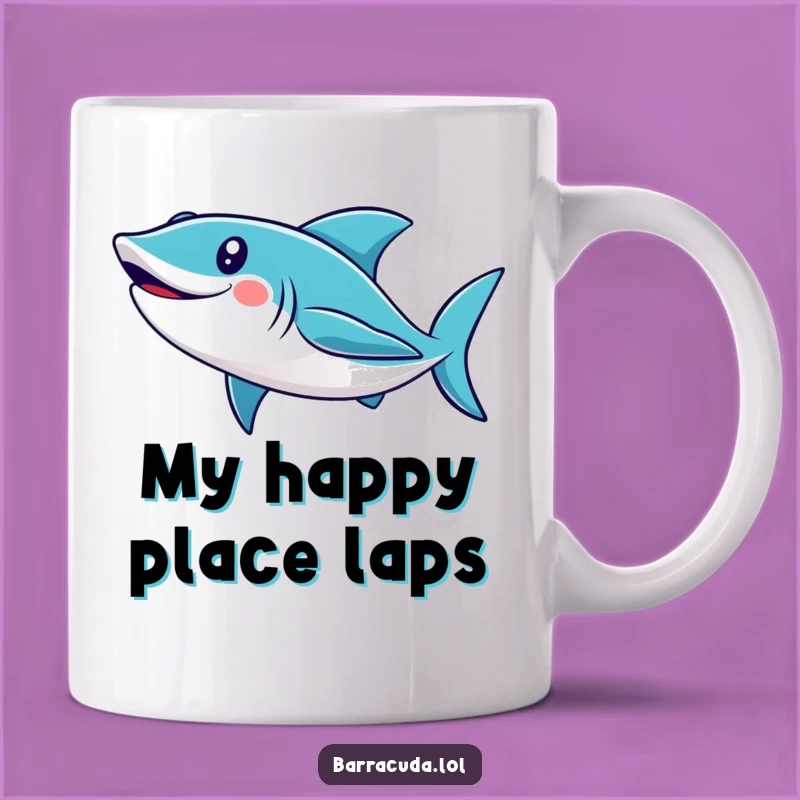 Funny Cute Barracuda Swimming Loop Mug - Hilarious Ocean Animal Gift!
