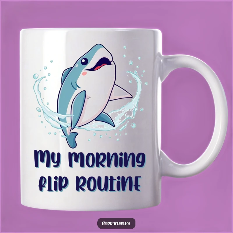 Funny Kawaii Barracuda Somersault Mug: Silly Water Flip, Perfect Hilarious Gift