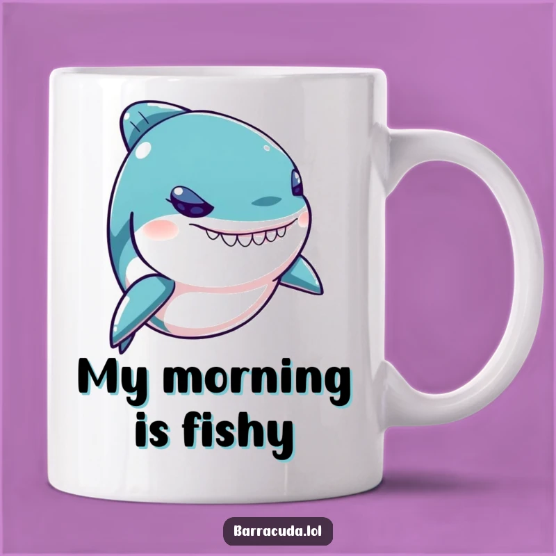 Funny Kawaii Barracuda Mug: Mischievous Eye, Perfect Gift for Fish Lovers