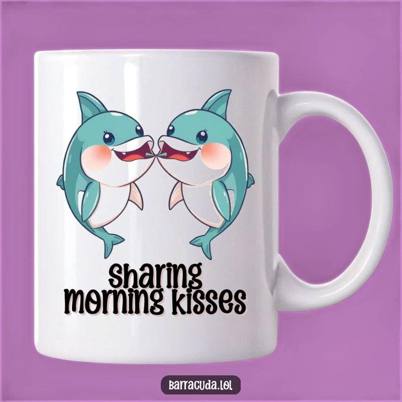 Funny Kawaii Barracuda Kiss Mug: Playful Mouth Bump Gift!