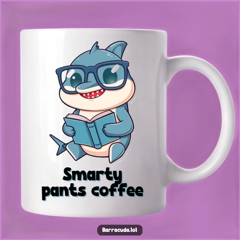 Funny Barracuda Mug: Studious Fish in Glasses Reading, Perfect Intellectual Humorous Gift