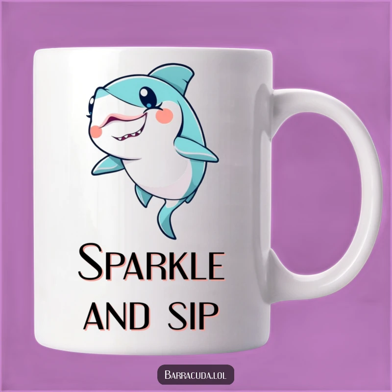 Funny Kawaii Barracuda Wink Mug - Magical Ocean Humor Gift