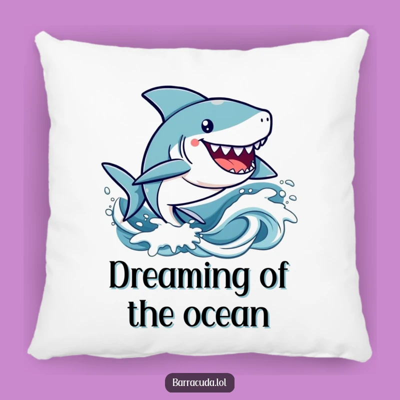 Funny Kawaii Barracuda Pillow: Soft Wave Cushion, Perfect Humorous Gift for Cute Comfort