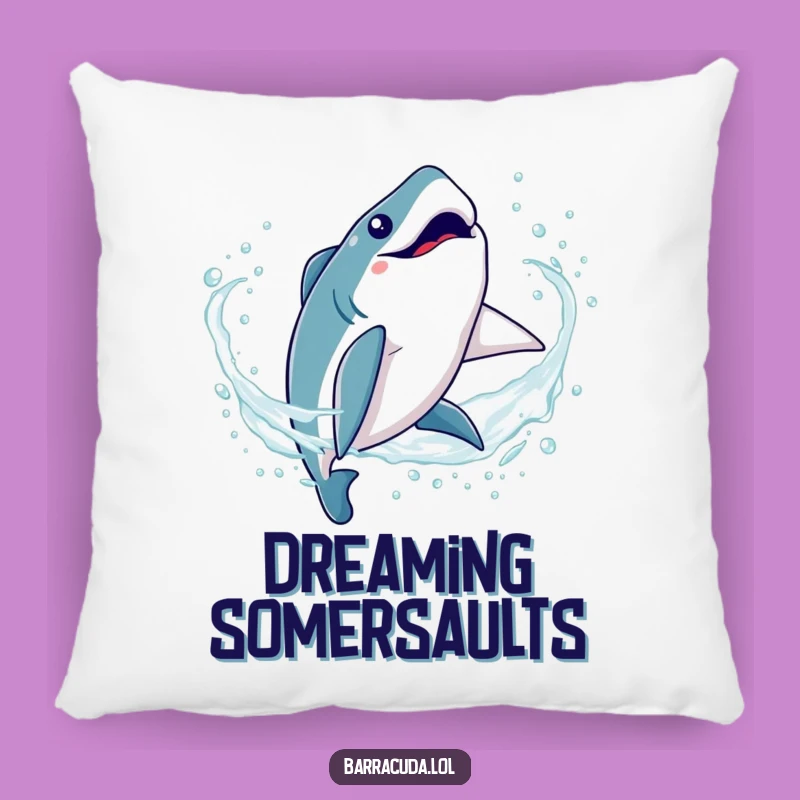 Funny Kawaii Barracuda Pillow: Silly Somersault Comfort, Cozy & Playful Gift