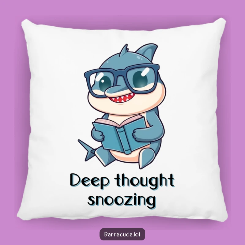 Funny Barracuda Pillow: Cozy Intellectual with Glasses, Perfect Comfy Humorous Gift