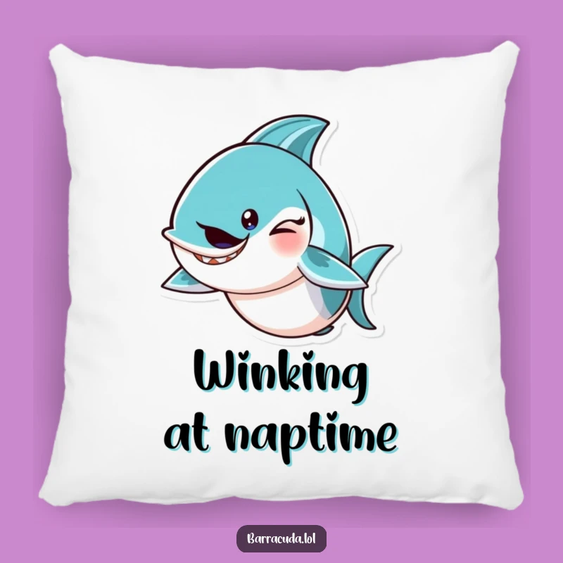 Funny Barracuda Wink Pillow: Soft Mischief Cushion, Perfect Humorous Gift for Cozy Fun