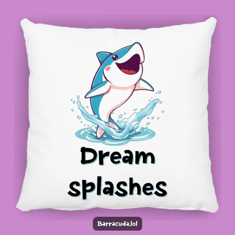 Funny Kawaii Barracuda Splash Pillow - Cozy Energetic Accent