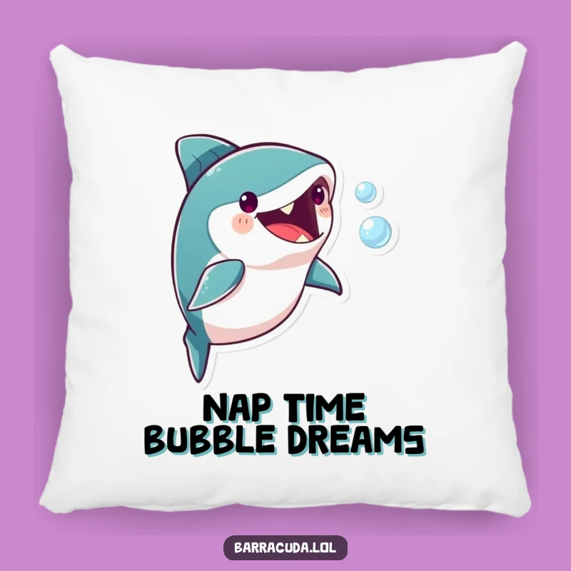 Funny Barracuda Bubble Chase Pillow: Soft & Playful Fish Cushion, Ideal Humorous Gift for Comfort