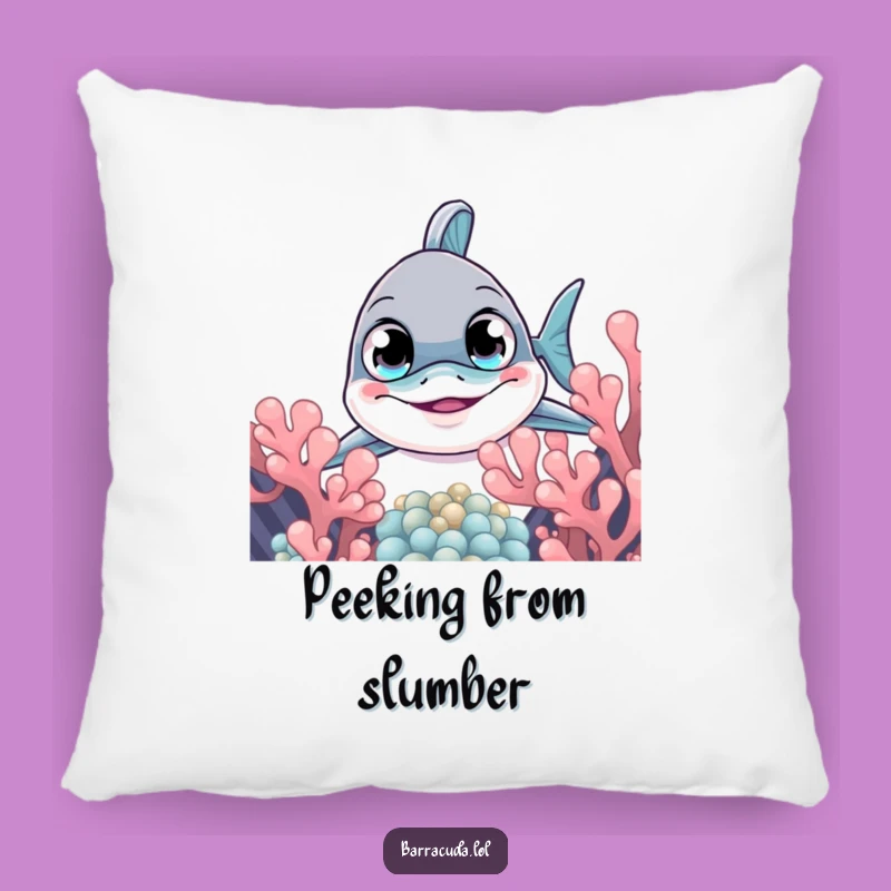 Funny Curious Barracuda Peek Pillow - Soft Comfort & Hilarious Ocean Accent!