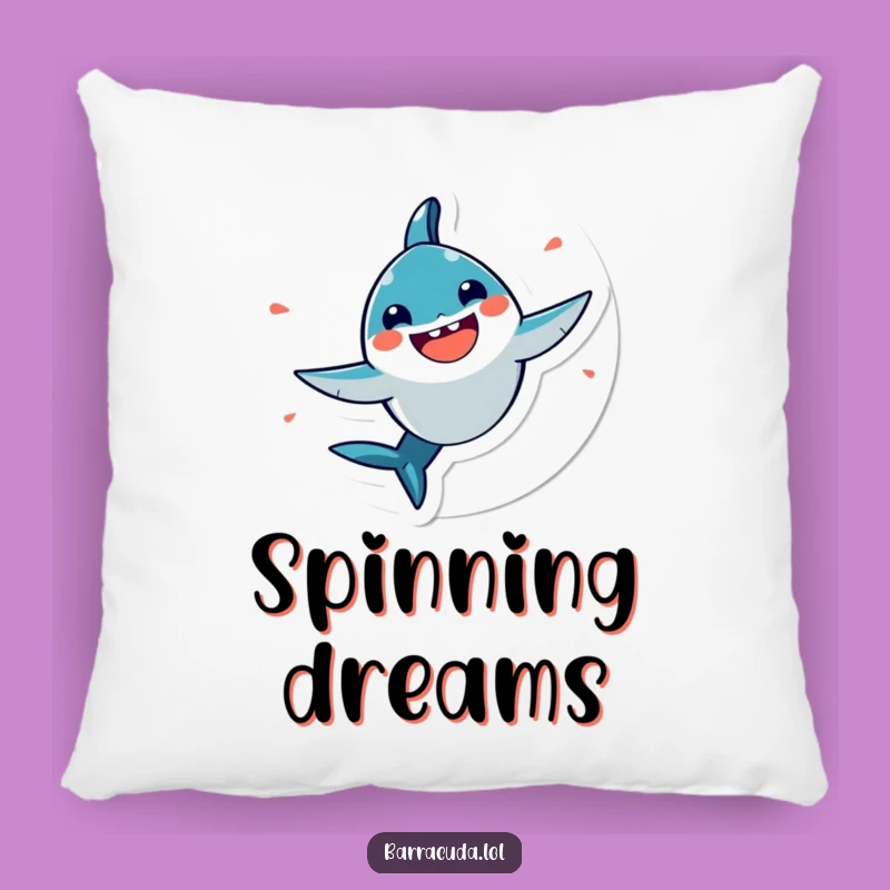 Funny Kawaii Barracuda Pillow: Joyful Spin for Your Couch!