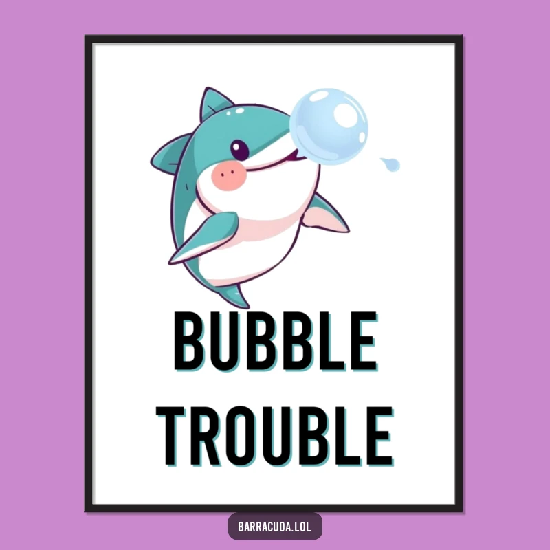 Funny Barracuda Bubble Digital Art: Instant Laughs with This Hilarious Fishy Download!