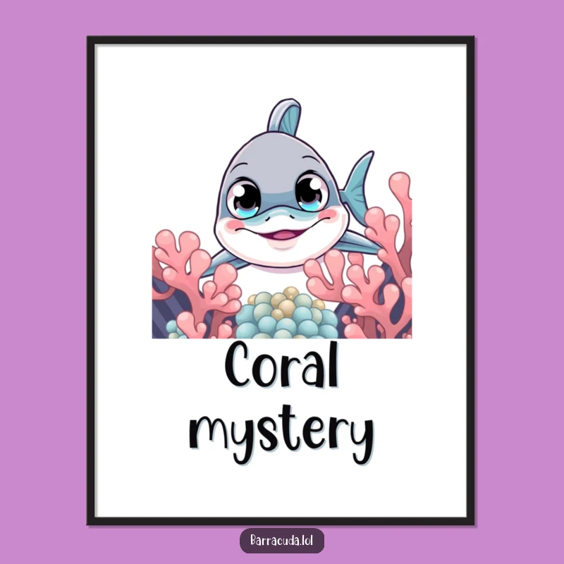 Funny Curious Barracuda Peek Digital Art - Instant Intrigue & Hilarious Decor!