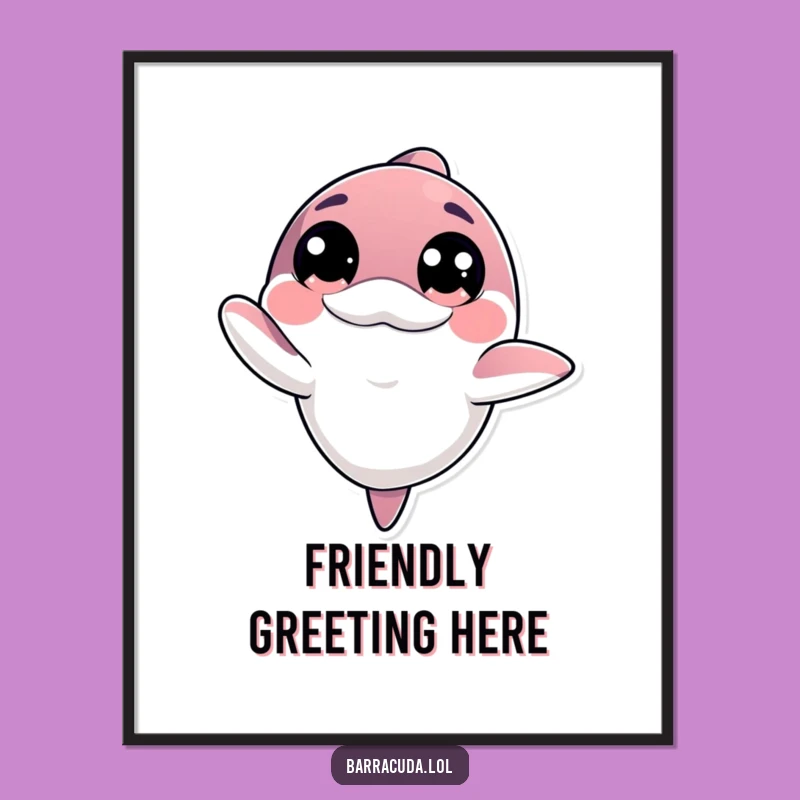 Funny Kawaii Barracuda Digital Art: Innocent Wave for Your Screen!