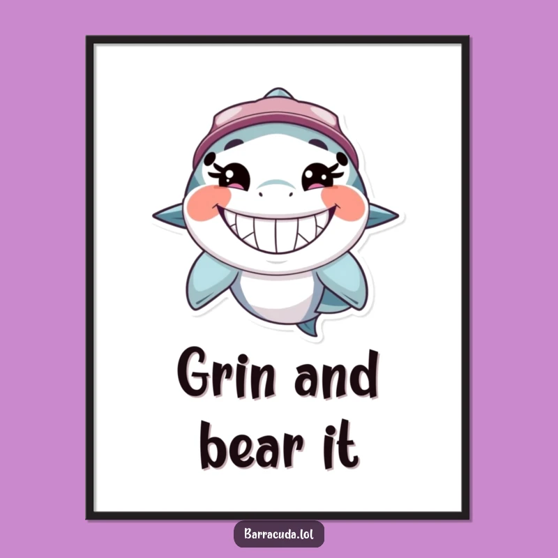 Funny Barracuda Grin Digital Art: Instant Cheerful Wall Decor