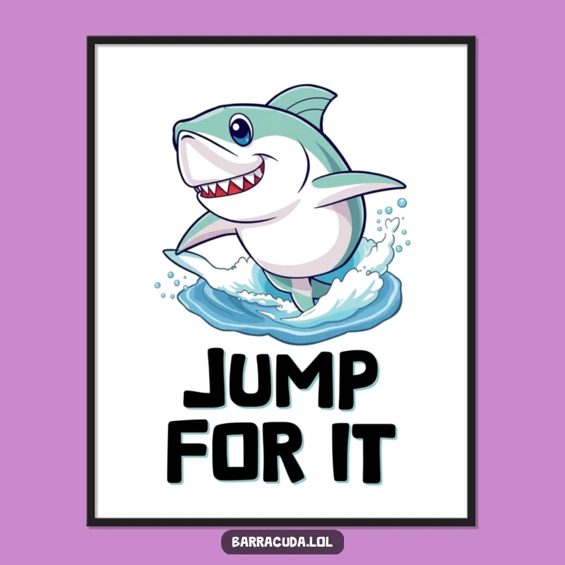Funny Barracuda Leap Digital Art - Instant Energetic Decor Gift