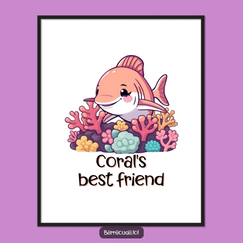 Funny Barracuda Wink Digital Art Print: Instant Hilarious Ocean Wall Decor