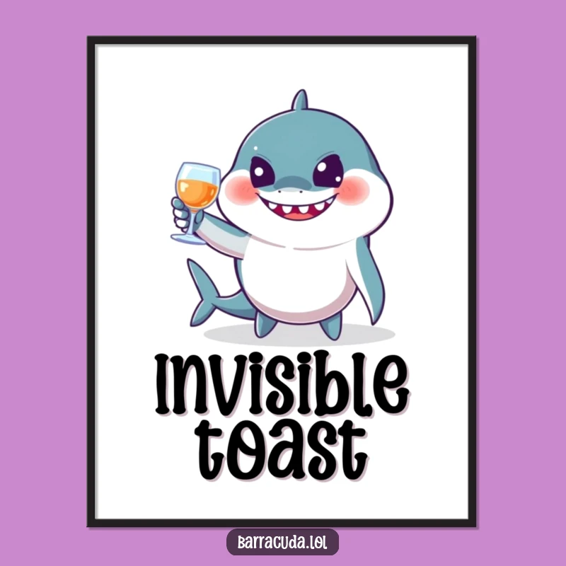 Funny Jovial Barracuda Toast Digital Art - Instant Festive Decor & Hilarious Gift!