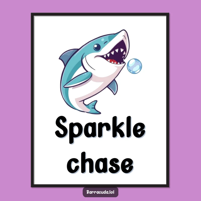 Funny Playful Barracuda Bubble Digital Art - Instant Whimsy & Hilarious Decor!