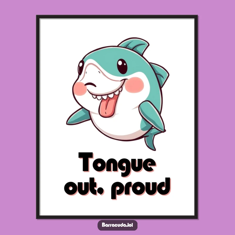 Funny Kawaii Barracuda Digital Art: Cheeky Face for Your Screen!