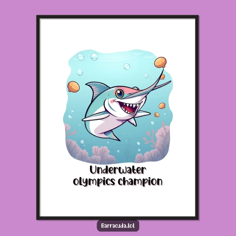 Printable Funny Barracuda Tag Art - Instant Action for Your Walls!