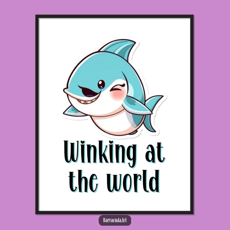 Funny Barracuda Wink Digital Art: Mischievous Decor, Perfect Humorous Gift for Instant Sass