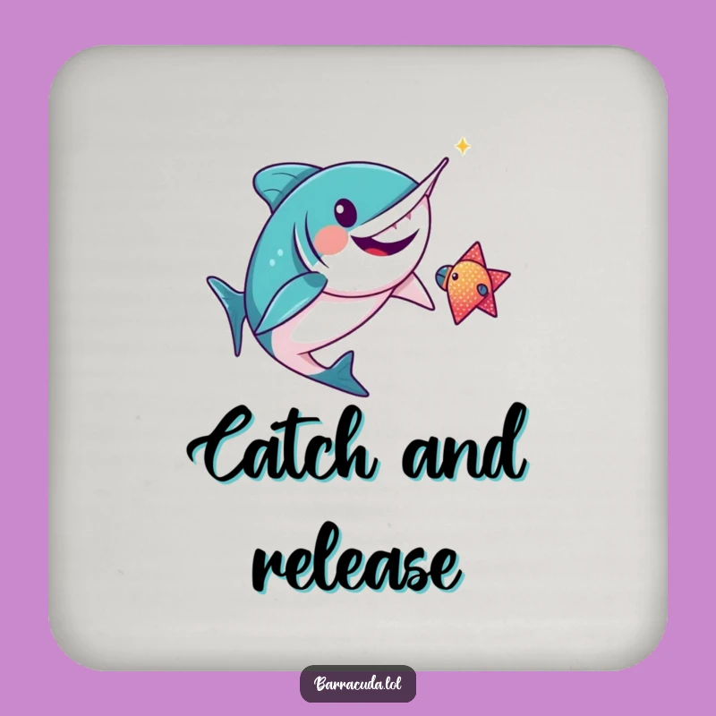 Funny Kawaii Barracuda Coaster Set: Protect Surfaces with Glee!