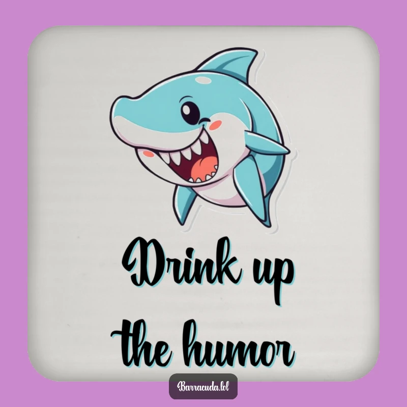 Funny Joke Barracuda Drink Coaster: Comedy Protector, Humorous Gift for Tables