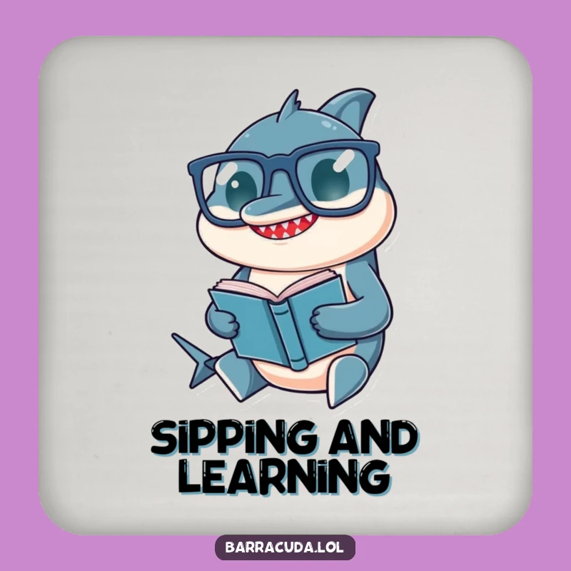 Funny Barracuda Drink Coaster: Protect Surfaces with a Smart Fish, Unique Intellectual Humorous Gift