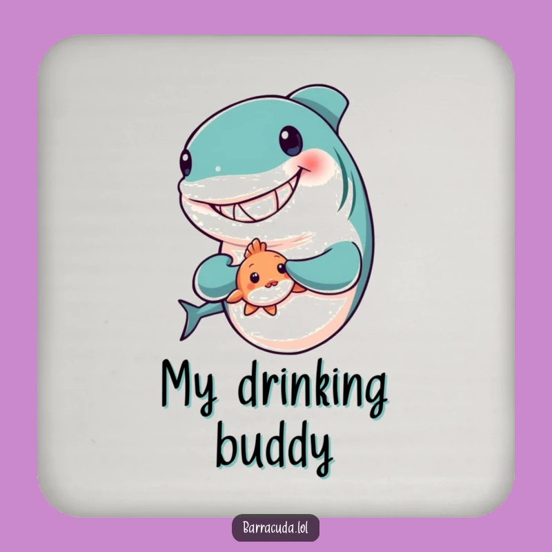 Funny Barracuda Friend Coaster - Protect Surfaces with Gentle Humor Gift
